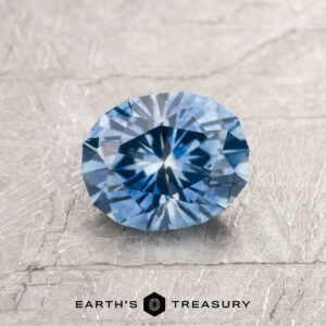 A blue Montana sapphire in our "Serendipity" oval design