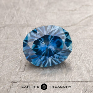 A blue Montana sapphire in our "Serendipity" oval design