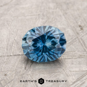 A blue Montana sapphire in our "Serendipity" oval design