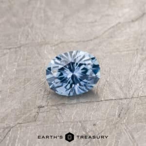 A sky blue Montana sapphire in our "Serendipity" oval design