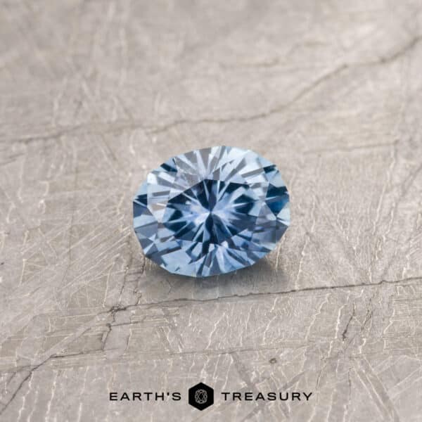 A sky blue Montana sapphire in our "Serendipity" oval design