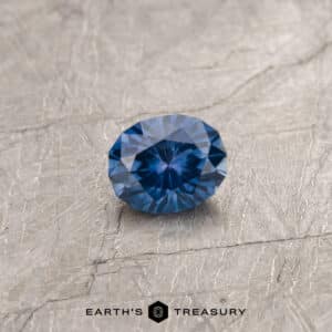 A violet blue Montana sapphire in our "Serendipity" oval design