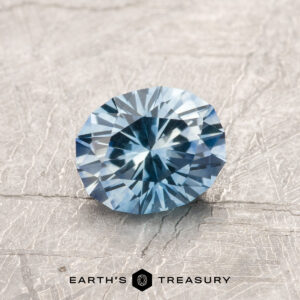 A blue Montana sapphire in our "Serendipity" oval design