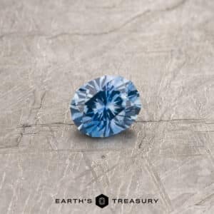 A blue Montana sapphire in our "Serendipity" oval design