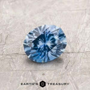 A blue Montana sapphire in our "Serendipity" oval design