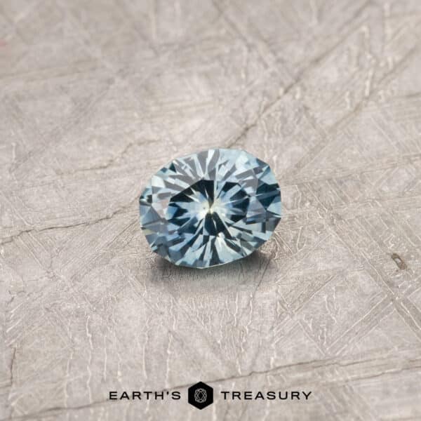 An aqua Montana sapphire in our "Serendipity" oval design