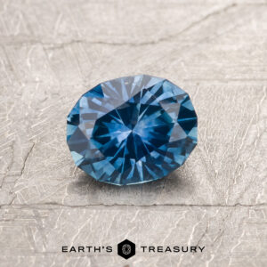 A blue Montana sapphire in our "Serendipity" oval design