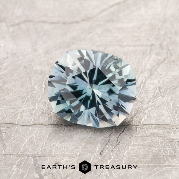 1.11-Carat Montana Sapphire (Heated) An aqua Montana sapphire in our "Hyperbola" oval design