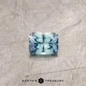 An aqua Montana sapphire in our "Fourth of July" rectangle design