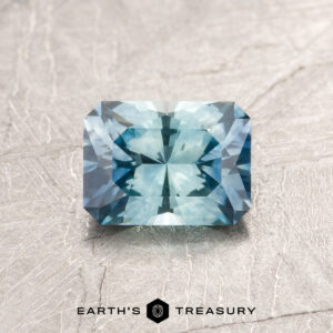An aqua Montana sapphire in our "Fourth of July" rectangle design