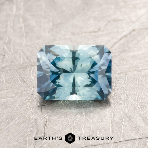 1.07-Carat Montana Sapphire (Heated) An aqua Montana sapphire in our "Fourth of July" rectangle design