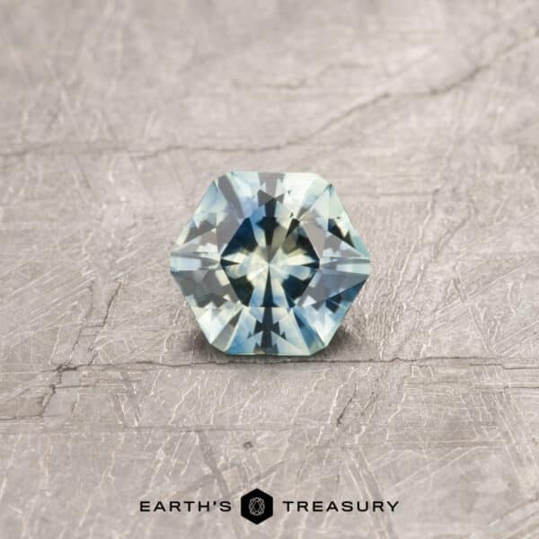 A particolored Montana sapphire in our "Sparkling Snowflake" hexagon design