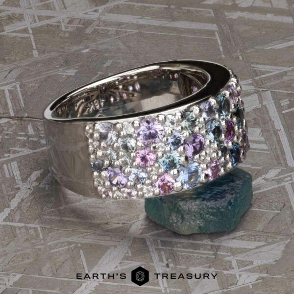 The Wide Borealis Ring in 18k white gold with Unheated Montana Sapphires The Wide Borealis Ring in 18k white gold with Unheated Montana Sapphires