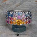 The Wide Borealis Ring in 18k white gold with Heated Montana Sapphires
