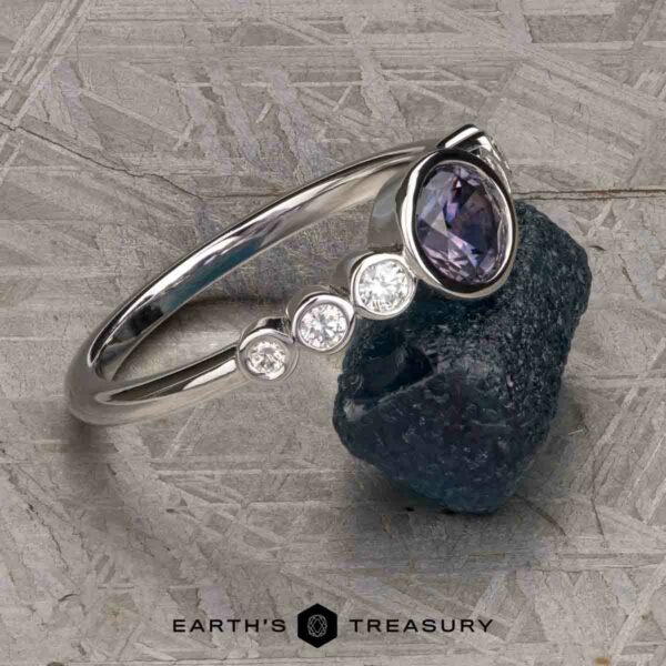 The "Nadine" ring in 14k white gold with 0.77-carat Montana sapphire The "Nadine" ring in 14k white gold with 0.77-carat Montana sapphire