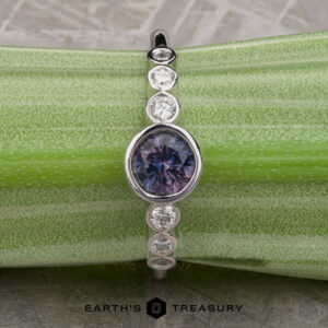 The "Nadine" ring in 14k white gold with 0.77-carat Montana sapphire