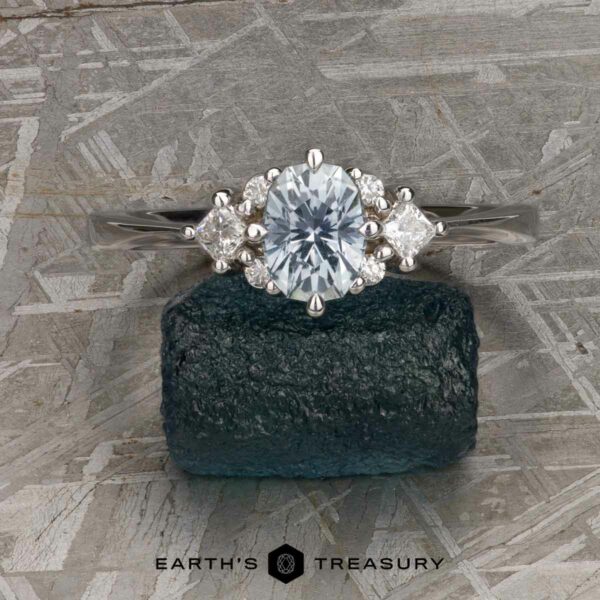The Straight Sappho in 14k white gold with 0.86-carat Montana sapphire The Straight Sappho in 14k white gold with 0.86-carat Montana sapphire