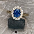 The "Elaine" ring in 18k yellow gold with 1.64-carat Montana sapphire