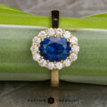 The "Elaine" ring in 18k yellow gold with 1.64-carat Montana sapphire