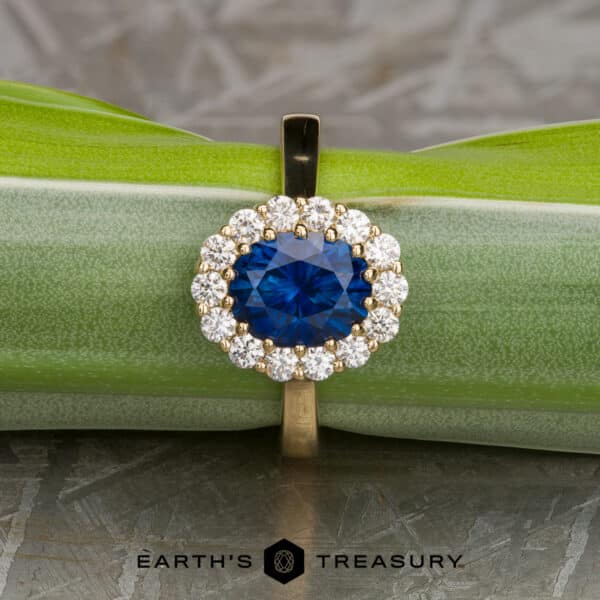 The "Elaine" in 18k yellow gold with 1.64-carat Montana sapphire