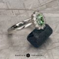 The "Vivian" ring in platinum with 1.02-Carat Demantoid Garnet
