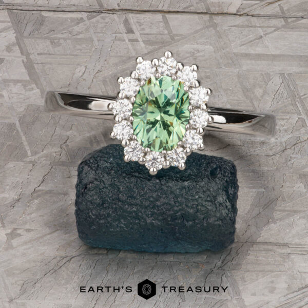 The "Vivian" ring in platinum with 1.02-Carat Demantoid Garnet The "Vivian" ring in platinum with 1.02-Carat Demantoid Garnet