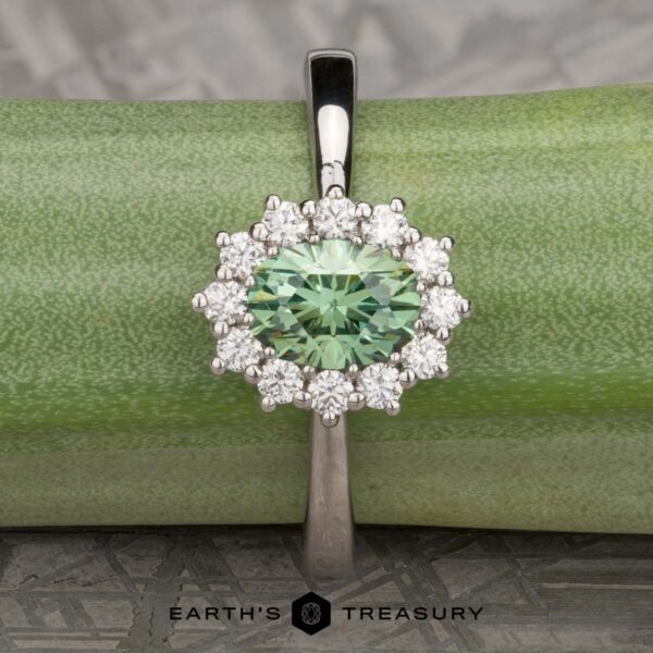 The "Vivian" ring in platinum with 1.02-Carat Demantoid Garnet The "Vivian" ring in platinum with 1.02-Carat Demantoid Garnet