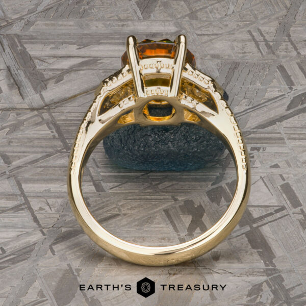The "Ramona" Three-Stone Ring in 18k yellow gold with 4.02-Carat Montana Sapphire The "Ramona" Three-Stone Ring in 18k yellow gold with 4.02-Carat Montana Sapphire