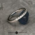 The Classic Pave Notched Diamond Band in platinum