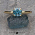 The "Felicia" ring in 14k yellow gold with 1.12-carat Montana sapphire