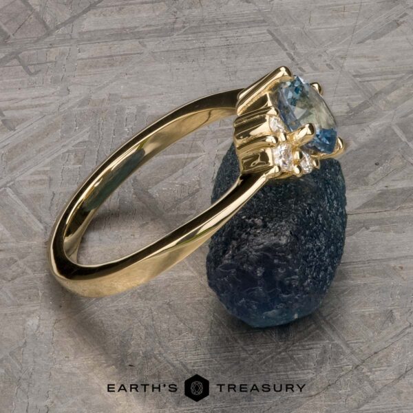 The Straight Sappho in 14k yellow gold with 1.06-carat Montana sapphire The Straight Sappho in 14k yellow gold with 1.06-carat Montana sapphire