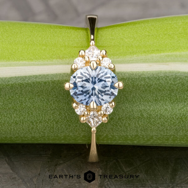 The Straight Sappho in 14k yellow gold with 1.06-carat Montana sapphire The Straight Sappho in 14k yellow gold with 1.06-carat Montana sapphire