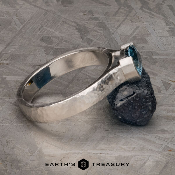The Wide "Larisa" ring in 14k white gold with 1.42-carat Montana sapphire The Wide "Larisa" ring in 14k white gold with 1.42-carat Montana sapphire