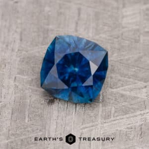 A blue Montana sapphire in our "Stella" square design