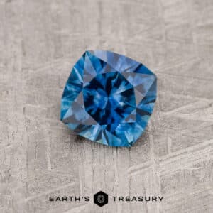 A blue Montana sapphire in our "Stella" square design