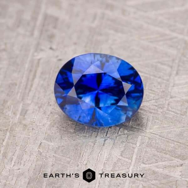 A blue Ceylon sapphire in a classic oval design