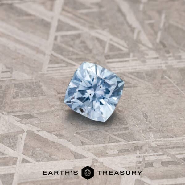 A blue Montana sapphire in our "Aurora" square cushion design