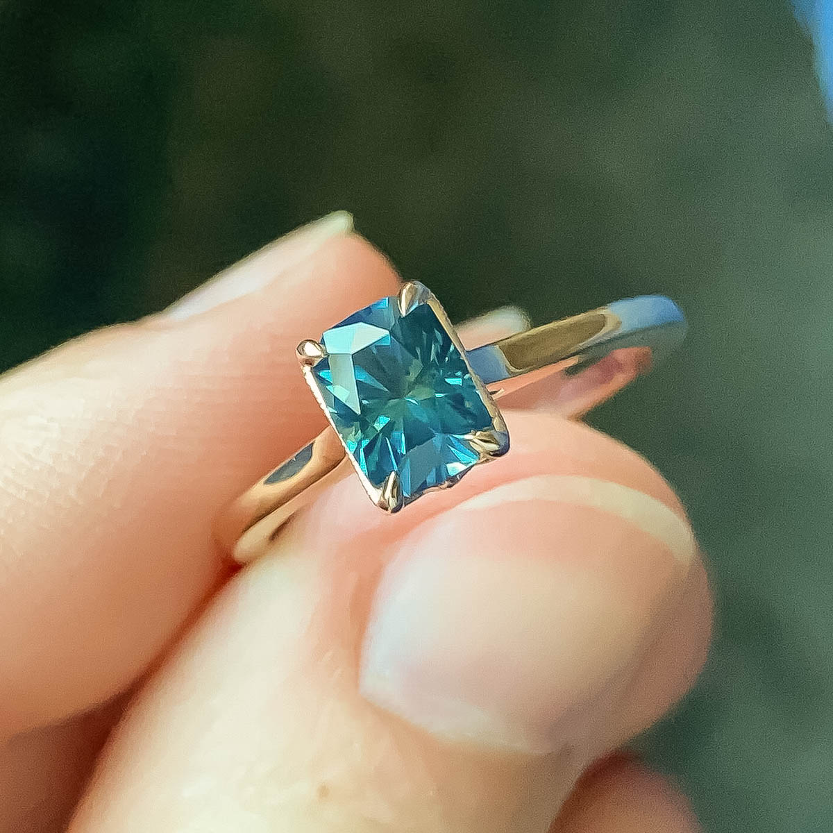 A ring not made by Earth's Treasury featuring a 1.07-Carat Montana Sapphire