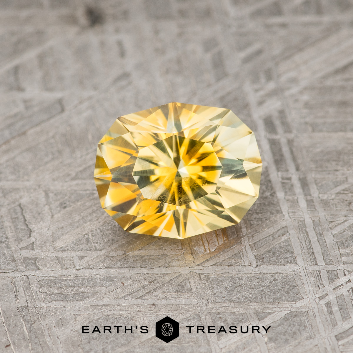 A yellow Montana sapphire in our "Orion" oval design