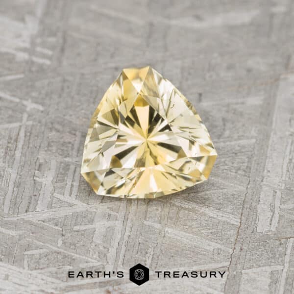 A yellow Madagascar sapphire in our "Triptych" trillion design