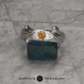 The Wide "Twyg" Sapphire Ring in 14k white gold with orange sapphire
