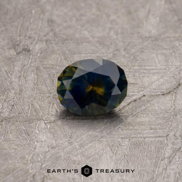 0.86-Carat Dark Blue-Gold Particolored Montana Sapphire (Heated)