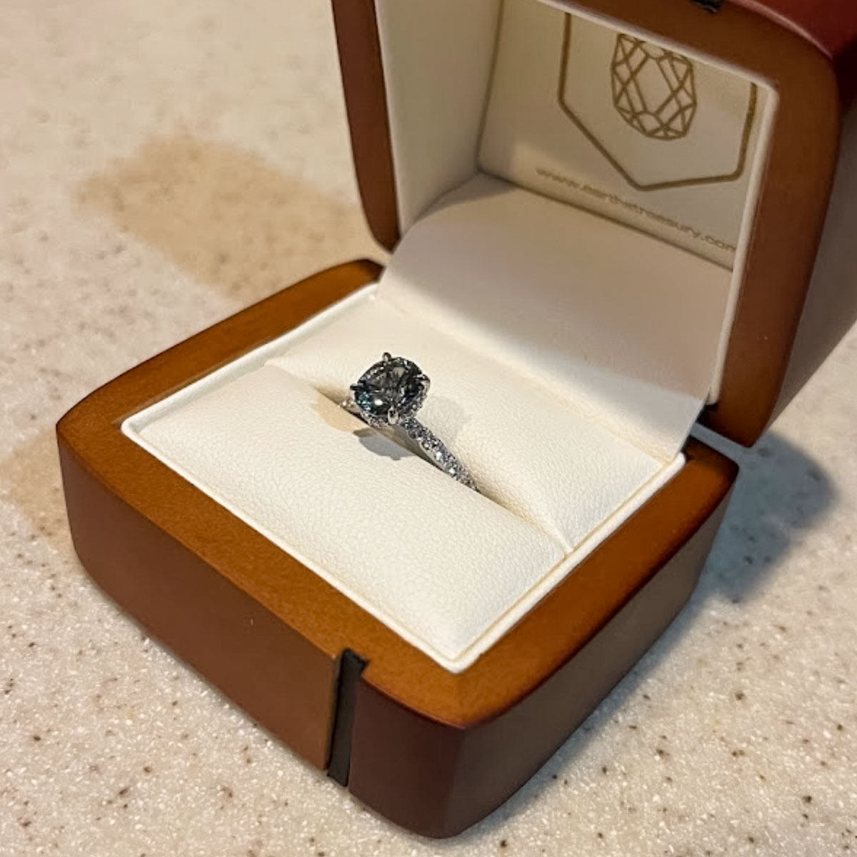 The "Amphitrite" ring in platinum with a 1.78-Carat Montana Sapphire