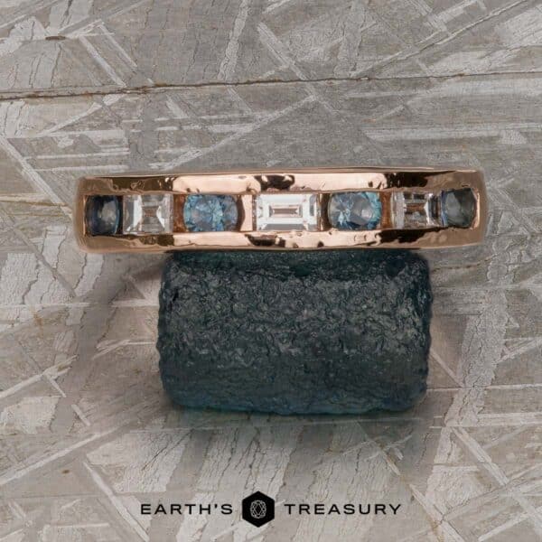 The "Caspian" ring in 14k rose gold, hammered and polished