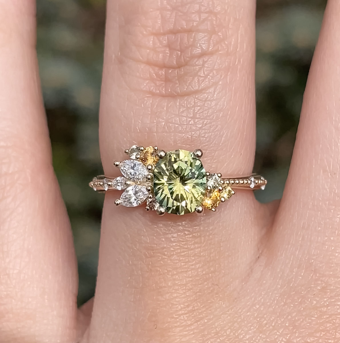 The "Ilana" ring in 14K yellow gold with 1.45-carat Australian sapphire