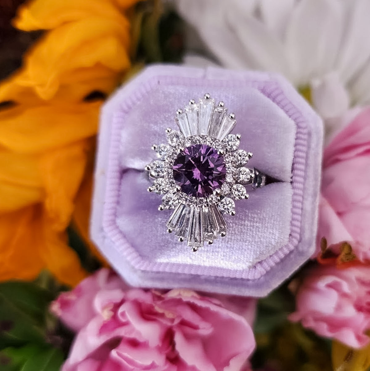 A ring not made by Earth's Treasury featuring a 1.75-Carat Montana sapphire