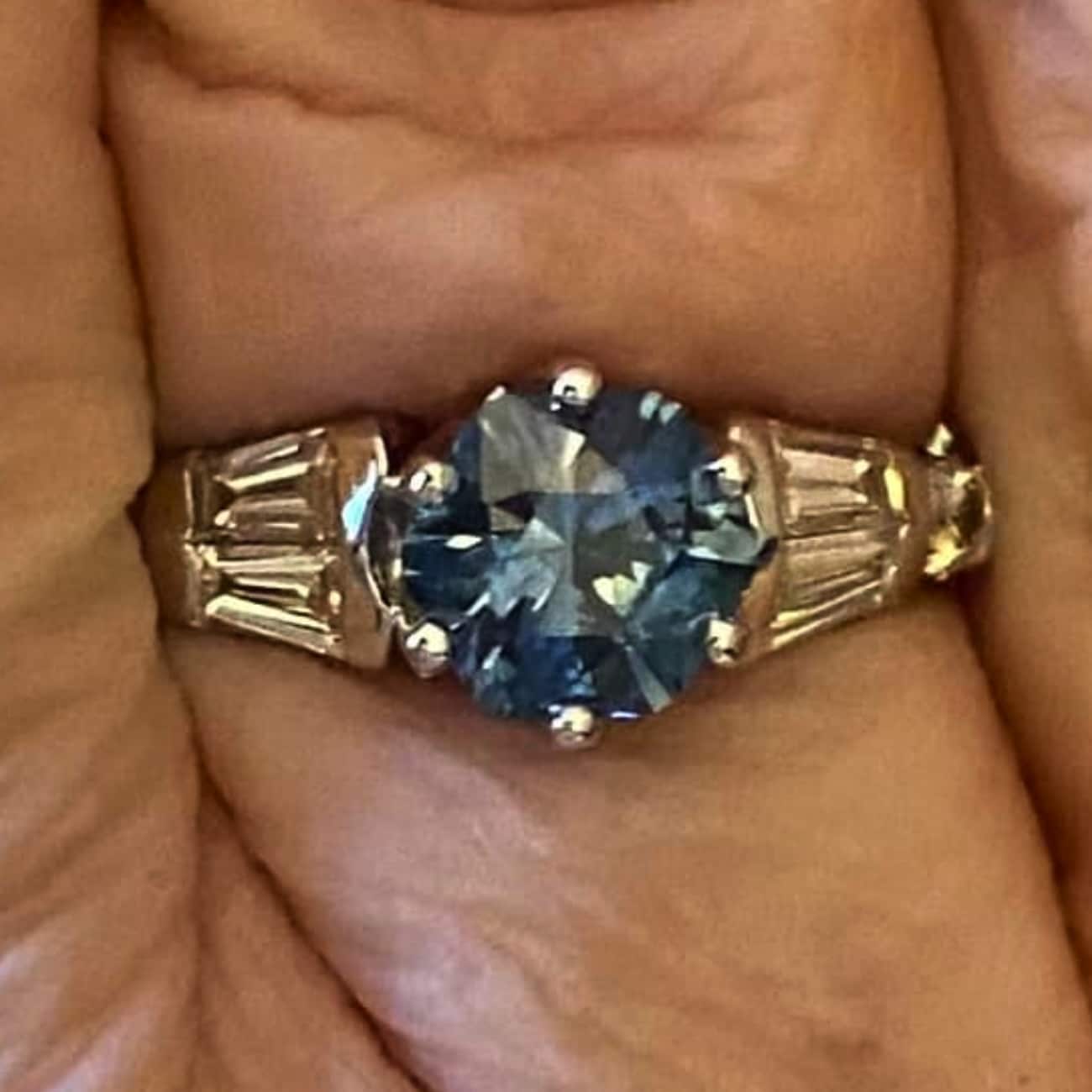 A ring not made by Earth's Treasury featuring a Montana sapphire