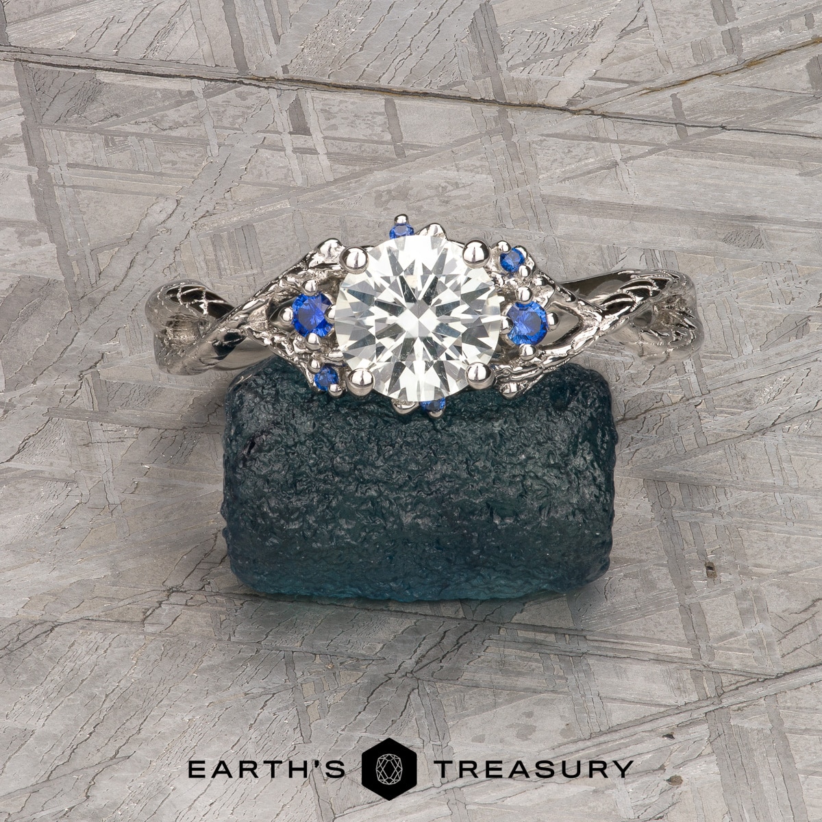 The "Juniper" ring in platinum with a 1.04-carat Montana sapphire