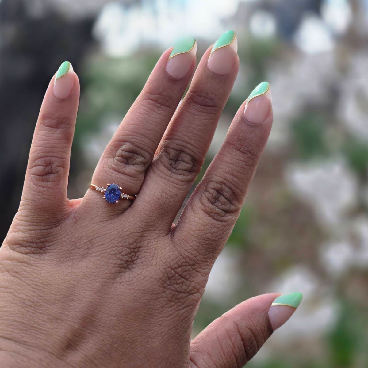 Custom Paloma ring in 14K rose gold with 1.60-Carat Umba sapphire