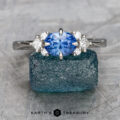 The Bypass "Sappho" ring in platinum with 1.25-carat Ceylon sapphire